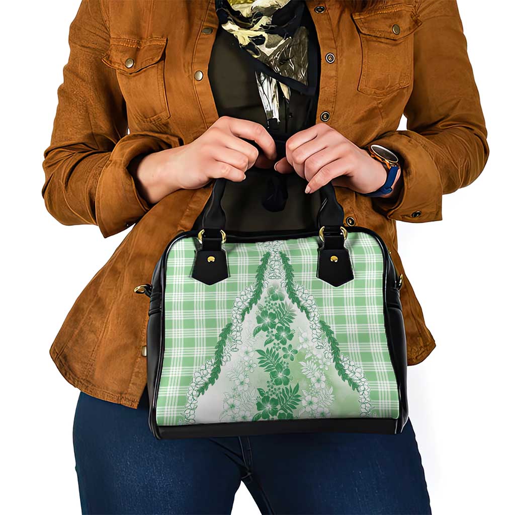 Aloha Hawaii Palaka Shoulder Handbag Green Plumeria Lei LT05 - Polynesian Pride