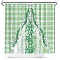 Aloha Hawaii Palaka Shower Curtain Green Plumeria Lei LT05 Green - Polynesian Pride