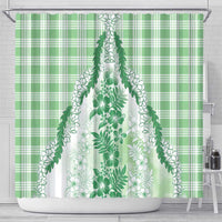 Aloha Hawaii Palaka Shower Curtain Green Plumeria Lei LT05 - Polynesian Pride