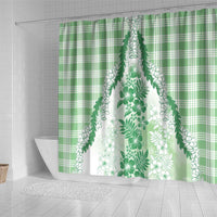 Aloha Hawaii Palaka Shower Curtain Green Plumeria Lei LT05 - Polynesian Pride