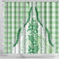 Aloha Hawaii Palaka Shower Curtain Green Plumeria Lei LT05 - Polynesian Pride