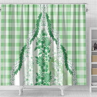 Aloha Hawaii Palaka Shower Curtain Green Plumeria Lei LT05 - Polynesian Pride