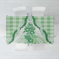 Aloha Hawaii Palaka Tablecloth Green Plumeria Lei LT05 Green - Polynesian Pride