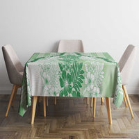 Aloha Hawaii Palaka Tablecloth Green Plumeria Lei LT05 - Polynesian Pride