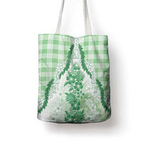 Aloha Hawaii Palaka Tote Bag Green Plumeria Lei LT05 - Polynesian Pride