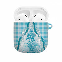 Aloha Hawaii Palaka AirPods Case Blue Plumeria Lei LT05 Blue - Polynesian Pride