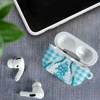 Aloha Hawaii Palaka AirPods Case Blue Plumeria Lei LT05 - Polynesian Pride