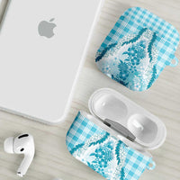Aloha Hawaii Palaka AirPods Case Blue Plumeria Lei LT05 - Polynesian Pride