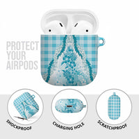 Aloha Hawaii Palaka AirPods Case Blue Plumeria Lei LT05 - Polynesian Pride