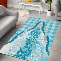 Aloha Hawaii Palaka Area Rug Blue Plumeria Lei LT05 - Polynesian Pride