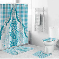 Aloha Hawaii Palaka Bathroom Set Blue Plumeria Lei LT05 Bathroom Set (4 pcs) Blue - Polynesian Pride