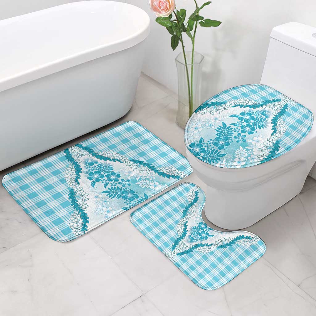 Aloha Hawaii Palaka Bathroom Set Blue Plumeria Lei LT05 - Polynesian Pride