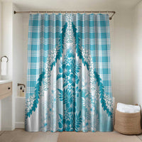 Aloha Hawaii Palaka Bathroom Set Blue Plumeria Lei LT05 Shower Curtain Only Blue - Polynesian Pride