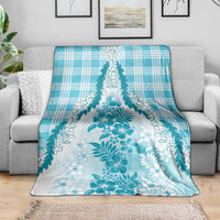 Aloha Hawaii Palaka Blanket Blue Plumeria Lei LT05 - Polynesian Pride