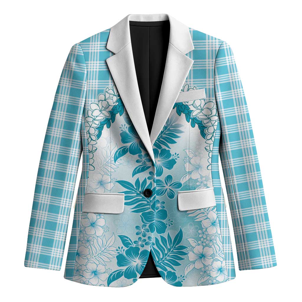Aloha Hawaii Palaka Blazer Blue Plumeria Lei LT05 Unisex Blue - Polynesian Pride