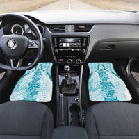 Aloha Hawaii Palaka Car Mats Blue Plumeria Lei LT05 Set 2pcs - Front Blue - Polynesian Pride