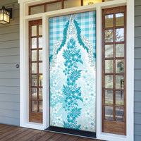 Aloha Hawaii Palaka Door Cover Blue Plumeria Lei LT05 - Polynesian Pride