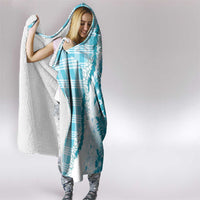 Aloha Hawaii Palaka Hooded Blanket Blue Plumeria Lei LT05 - Polynesian Pride
