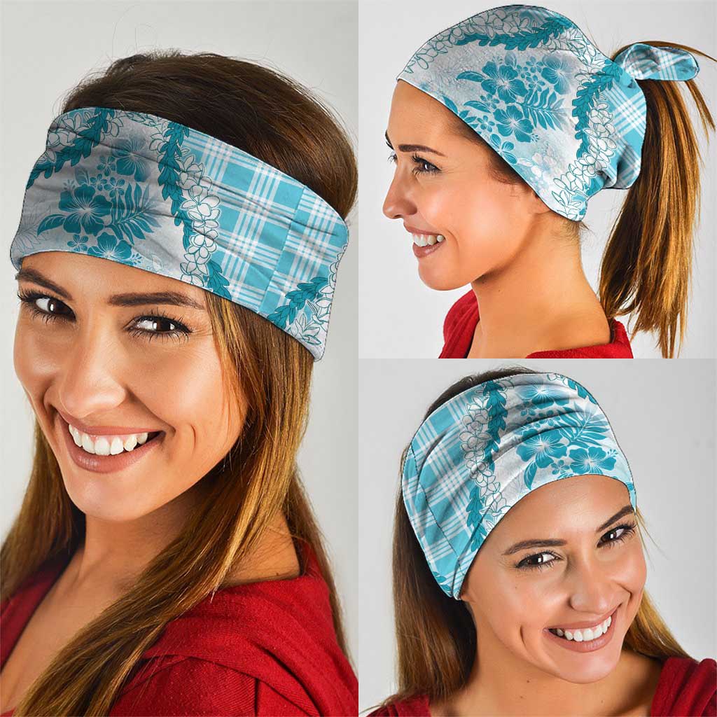 Aloha Hawaii Palaka Neck Gaiter Blue Plumeria Lei LT05 - Polynesian Pride