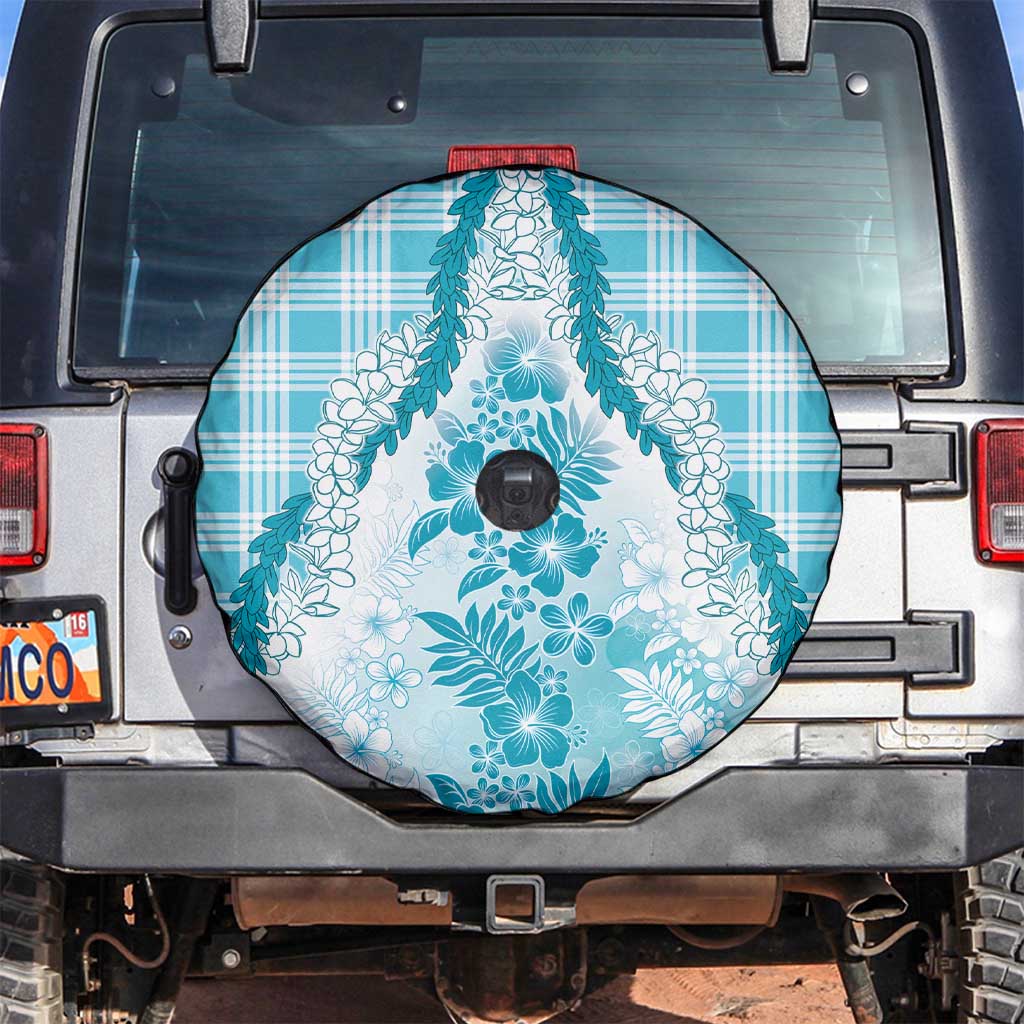 Aloha Hawaii Palaka Spare Tire Cover Blue Plumeria Lei LT05 Blue - Polynesian Pride