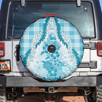 Aloha Hawaii Palaka Spare Tire Cover Blue Plumeria Lei LT05 Blue - Polynesian Pride