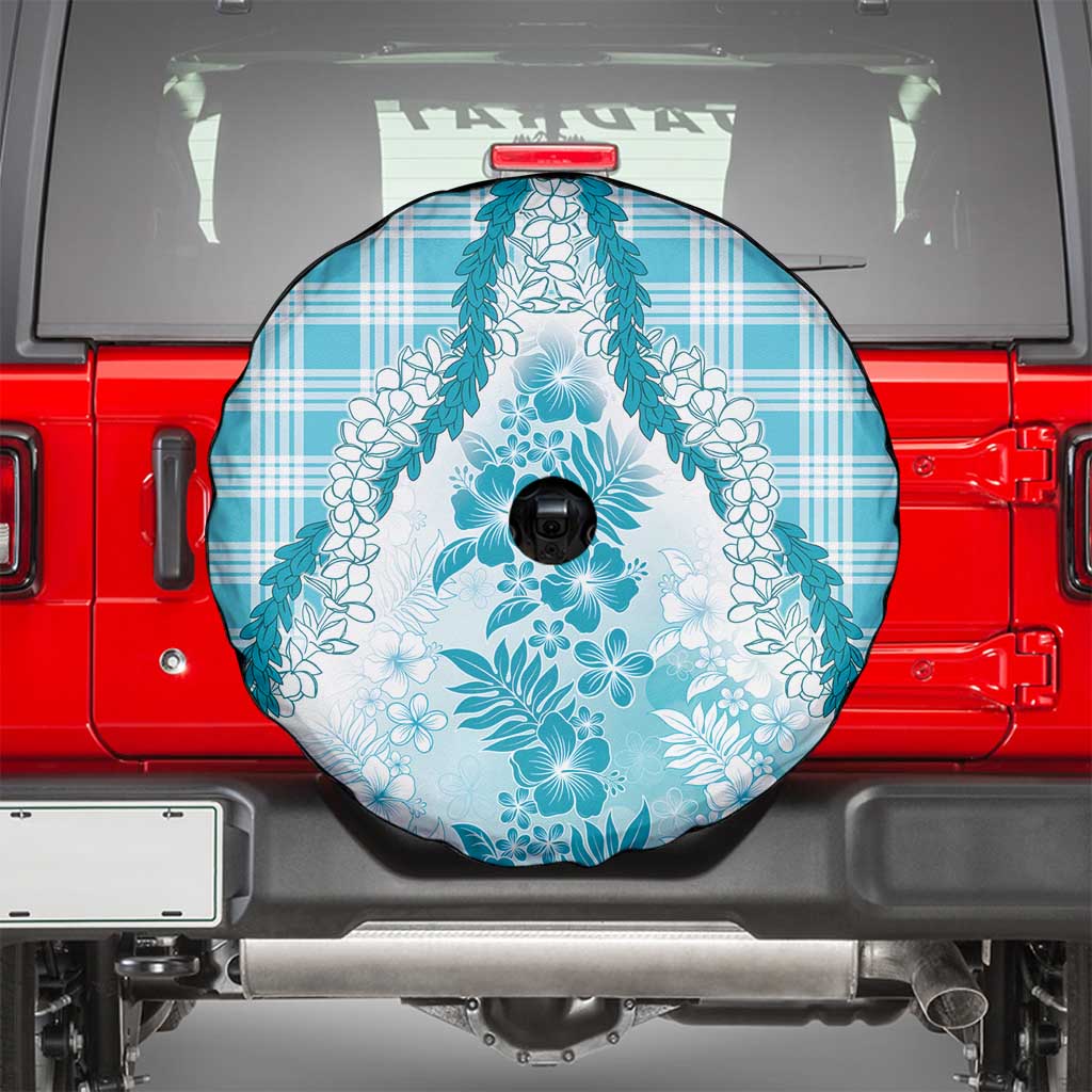 Aloha Hawaii Palaka Spare Tire Cover Blue Plumeria Lei LT05 - Polynesian Pride