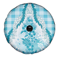 Aloha Hawaii Palaka Spare Tire Cover Blue Plumeria Lei LT05 - Polynesian Pride