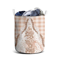 Aloha Hawaii Palaka Laundry Basket Beige Plumeria Lei LT05 - Polynesian Pride