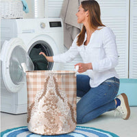 Aloha Hawaii Palaka Laundry Basket Beige Plumeria Lei LT05 - Polynesian Pride