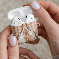 Aloha Hawaii Palaka AirPods Case Beige Plumeria Lei LT05 - Polynesian Pride