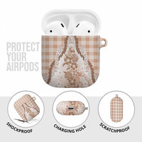 Aloha Hawaii Palaka AirPods Case Beige Plumeria Lei LT05 - Polynesian Pride