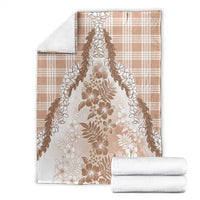 Aloha Hawaii Palaka Blanket Beige Plumeria Lei LT05 - Polynesian Pride