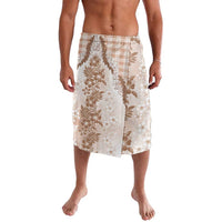 Aloha Hawaii Palaka Lavalava Beige Plumeria Lei LT05 Beige - Polynesian Pride