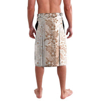 Aloha Hawaii Palaka Lavalava Beige Plumeria Lei LT05 - Polynesian Pride