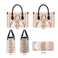 Aloha Hawaii Palaka Leather Bag Beige Plumeria Lei LT05 - Polynesian Pride