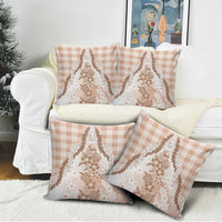 Aloha Hawaii Palaka Pillow Cover Beige Plumeria Lei LT05 - Polynesian Pride