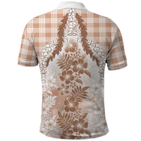Aloha Hawaii Palaka Polo Shirt Beige Plumeria Lei LT05 - Polynesian Pride