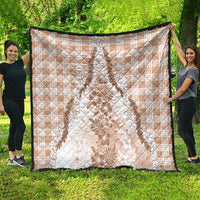Aloha Hawaii Palaka Quilt Beige Plumeria Lei LT05 - Polynesian Pride