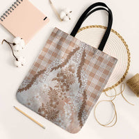 Aloha Hawaii Palaka Tote Bag Beige Plumeria Lei LT05 Black Strap One Size Beige - Polynesian Pride