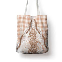 Aloha Hawaii Palaka Tote Bag Beige Plumeria Lei LT05 - Polynesian Pride