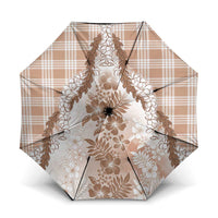 Aloha Hawaii Palaka Umbrella Beige Plumeria Lei LT05 One Size Folded 11.42 inch Opened Diameter 37.4 inch Beige - Polynesian Pride