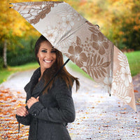 Aloha Hawaii Palaka Umbrella Beige Plumeria Lei LT05 - Polynesian Pride