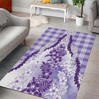 Aloha Hawaii Palaka Area Rug Purple Plumeria Lei LT05 - Polynesian Pride