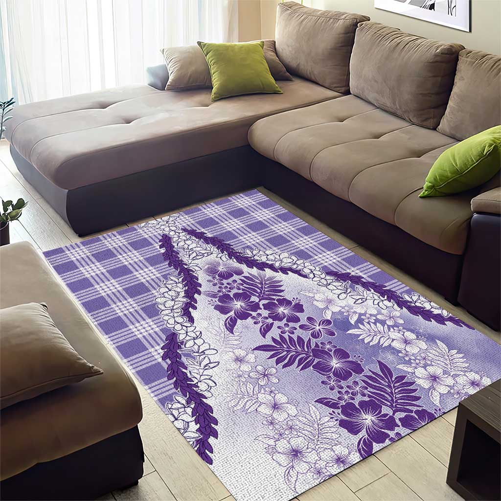 Aloha Hawaii Palaka Area Rug Purple Plumeria Lei LT05 - Polynesian Pride