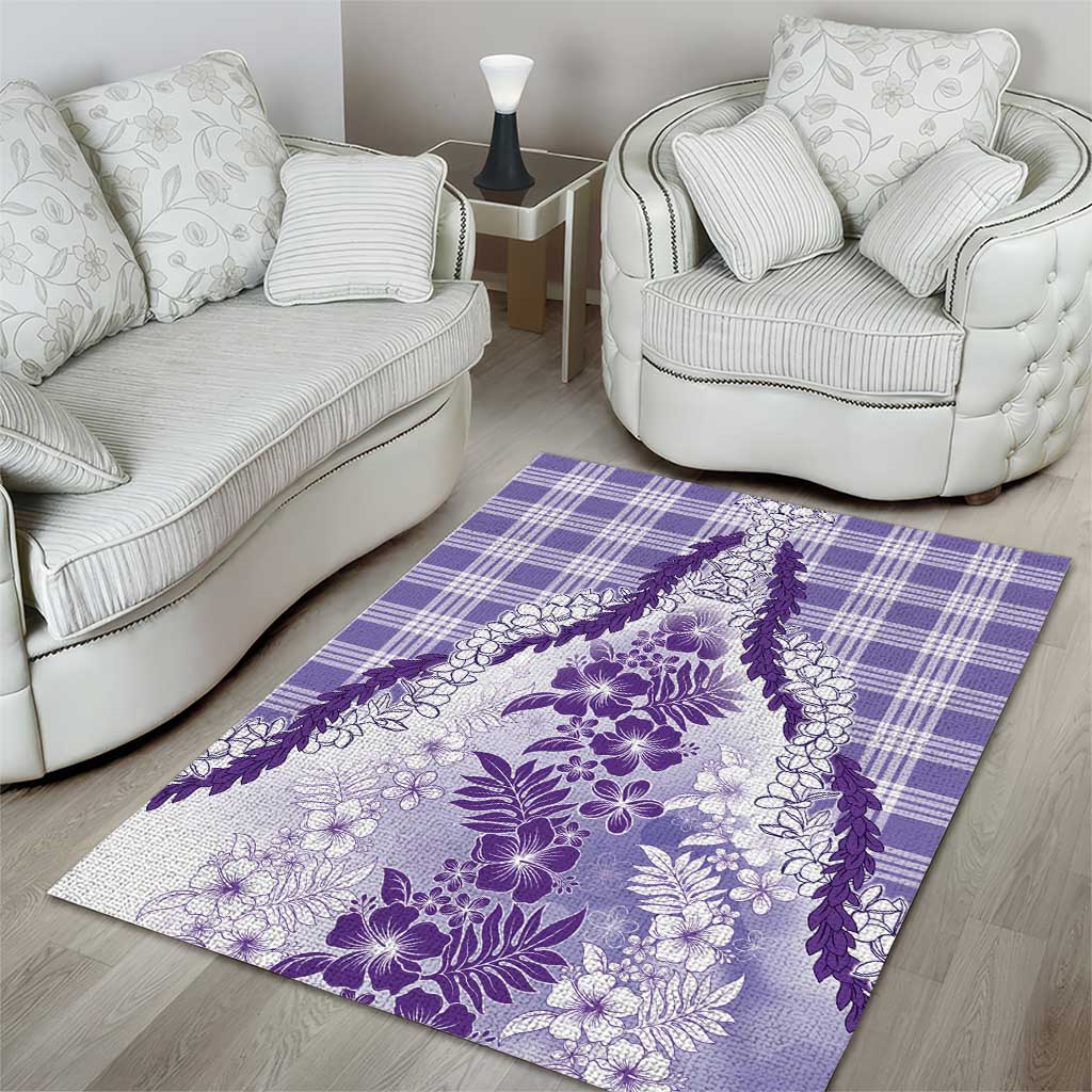 Aloha Hawaii Palaka Area Rug Purple Plumeria Lei LT05 - Polynesian Pride