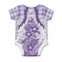 Aloha Hawaii Palaka Baby Onesie Purple Plumeria Lei LT05 - Polynesian Pride