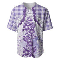 Aloha Hawaii Palaka Baseball Jersey Purple Plumeria Lei LT05 Purple - Polynesian Pride
