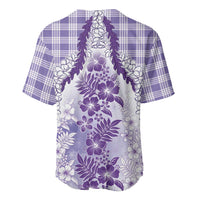 Aloha Hawaii Palaka Baseball Jersey Purple Plumeria Lei LT05 - Polynesian Pride