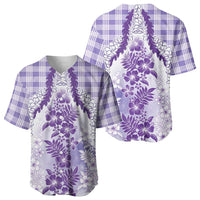 Aloha Hawaii Palaka Baseball Jersey Purple Plumeria Lei LT05 - Polynesian Pride