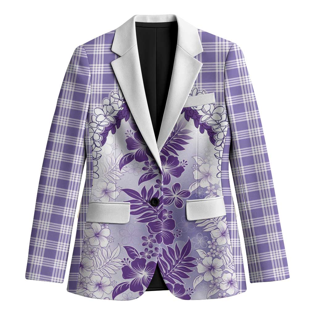 Aloha Hawaii Palaka Blazer Purple Plumeria Lei LT05 Unisex Purple - Polynesian Pride